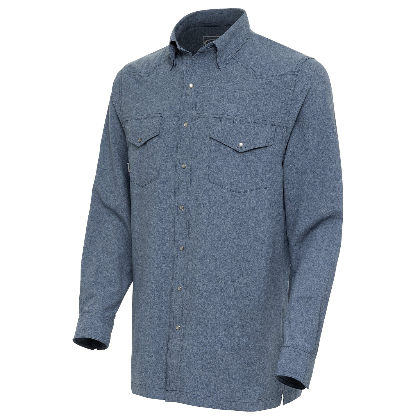 Deep Water Pearl Snap Long Sleeve Ranch Shirt