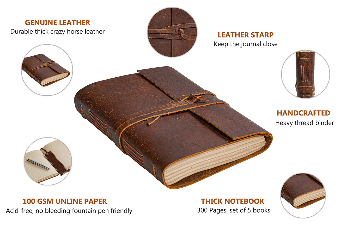Rustic Handmade Leather Notebook