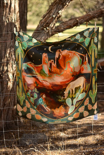 Desert Nights Western Wild Rag - Mulberry Silk