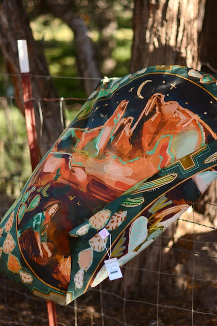 Desert Nights Western Wild Rag - Mulberry Silk