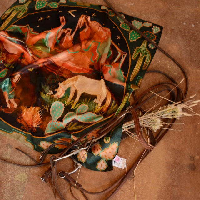 Desert Nights Western Wild Rag - Mulberry Silk