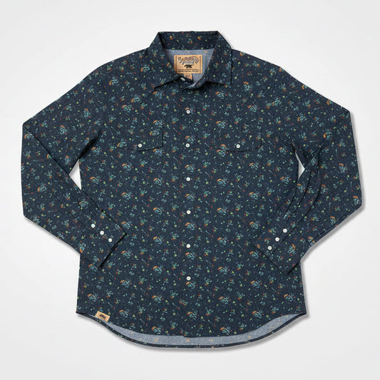 Floral patterned shirt on a white background