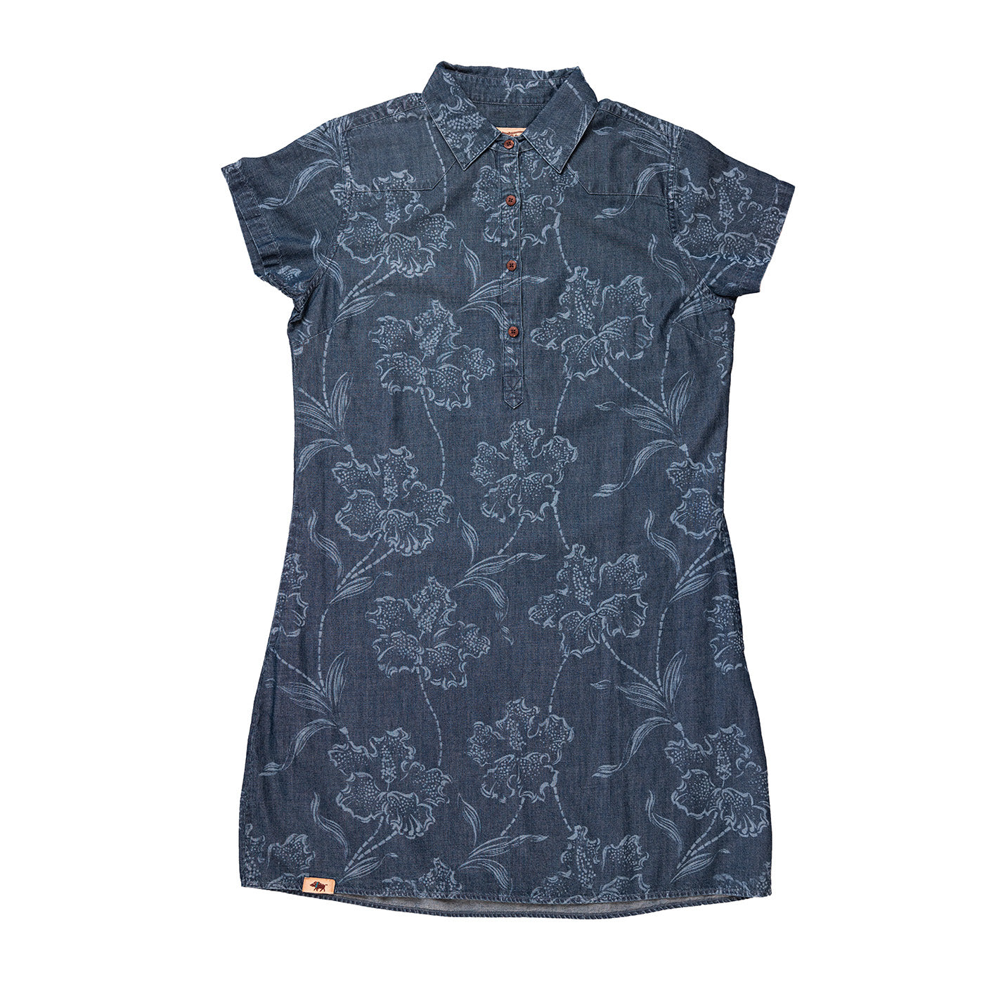 Indigo Denim Western Floral Dress